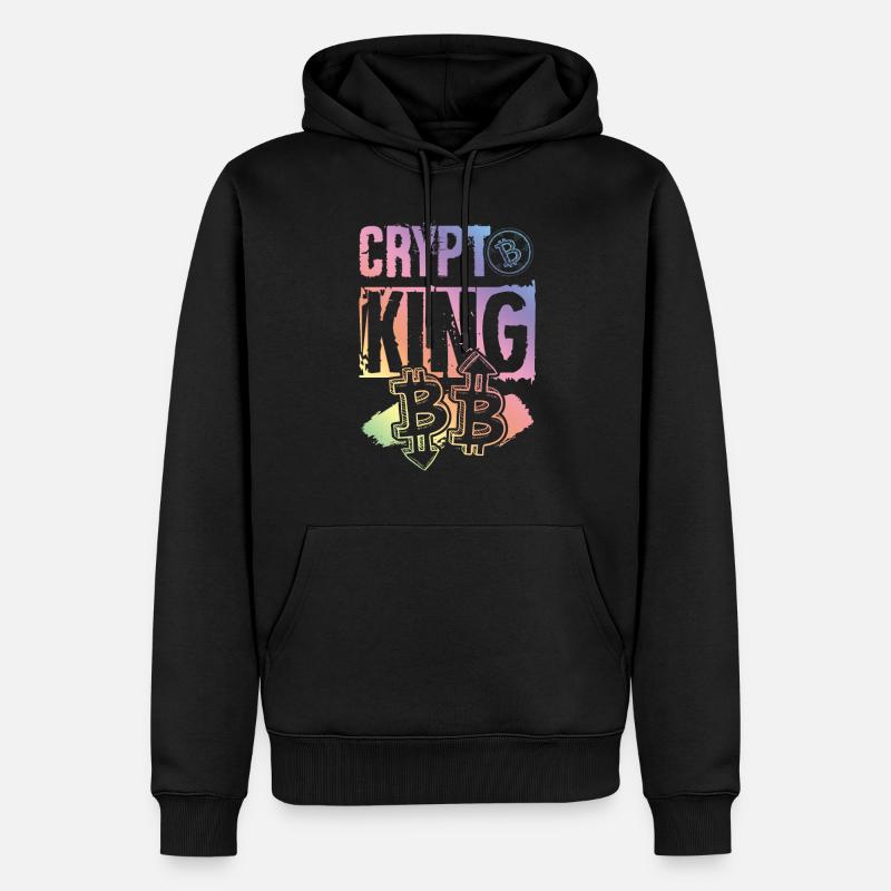 Crypto King - Männer Premium Bio Hoodie - Schwarz