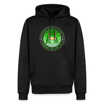 Rainette aux yeux rouges Un-Frog-Ettable - Sweat à capuche Premium bio Homme - noir - Devant - Nico (187cm)