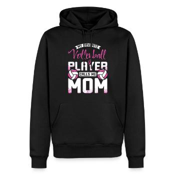 My favorite volleyball player calls me mom - Männer Premium Bio Hoodie - Schwarz - Vorne - Nico (187cm)