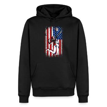 Usa american flag patriotic volleyball 4th of july - Männer Premium Bio Hoodie - Schwarz - Vorne - Nico (187cm)