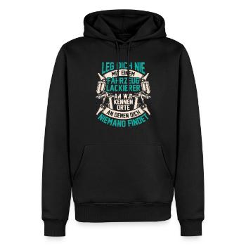 Nicht mit Fahrzeuglackierer anlegen Autolackierer - Männer Premium Bio Hoodie - Schwarz - Vorne - Nico (187cm)