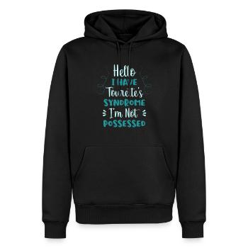 Ich Habe Das Tourette-syndrom, Ich Bin Nicht - Männer Premium Bio Hoodie - Schwarz - Vorne - Nico (187cm)