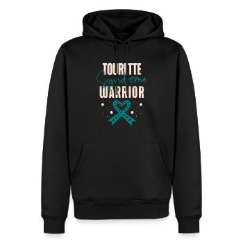 Tourette-syndrom Warrior Teal Ribbon Disability - Männer Premium Bio Hoodie - Schwarz - Vorne - Nico (187cm)