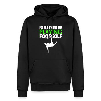 I'd rather be playing footgolf - Männer Premium Bio Hoodie - Schwarz - Vorne - Nico (187cm)