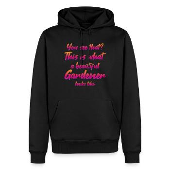 Gärtner Garten Gartenarbeit - Männer Premium Bio Hoodie - Schwarz - Vorne - Nico (187cm)