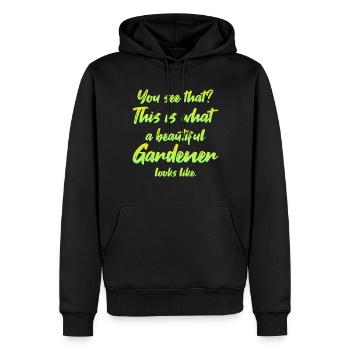 Gärtner Garten Gartenarbeit - Männer Premium Bio Hoodie - Schwarz - Vorne - Nico (187cm)