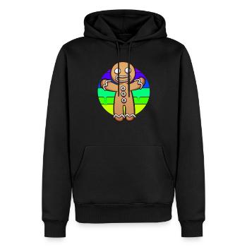 Gingerbread Man Coucher de soleil - Sweat à capuche Premium bio Homme - noir - Devant - Nico (187cm)