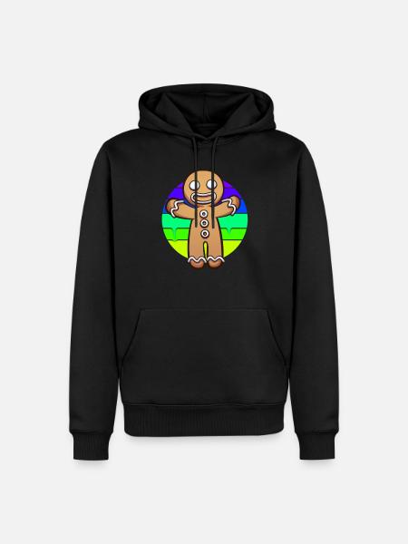 Lebkuchenmann Sonnenuntergang - Männer Premium Bio Hoodie - Schwarz