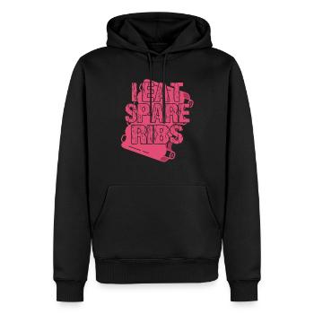 I eat spare ribs - Männer Premium Bio Hoodie - Schwarz - Vorne - Nico (187cm)