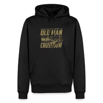 Crossbow never underestimate an old man - Men’s Premium Organic Hoodie - black - Front - Nico (187cm)