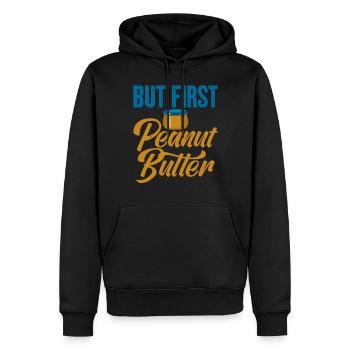 Erdnussbutter Liebhaber Geschenk - Männer Premium Bio Hoodie - Schwarz - Vorne - Nico (187cm)