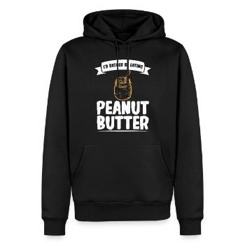 Cadeau amoureux du beurre de cacahuète - Sweat à capuche Premium bio Homme - noir - Devant - Nico (187cm)