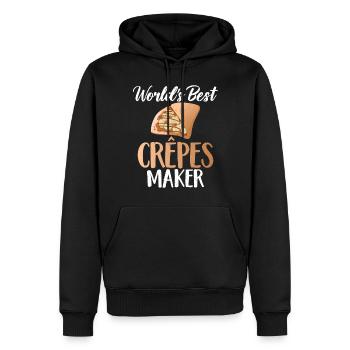 Cadeaux en crêpe pour les amateurs de crêpe - Sweat à capuche Premium bio Homme - noir - Devant - Nico (187cm)