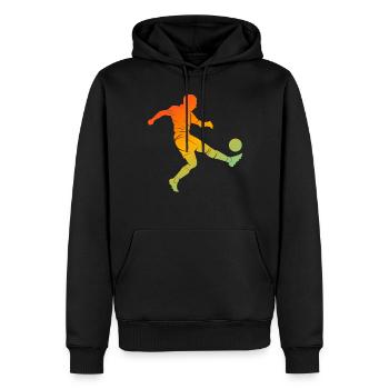 Soccer Player Silhouette Soccer Player - Männer Premium Bio Hoodie - Schwarz - Vorne - Nico (187cm)