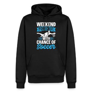 Amateur de football - Prévisions de week-end avec chance de Soc - Sweat à capuche Premium bio Homme - noir - Devant - Nico (187cm)