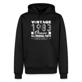 40th Birthday Vintage 1983 Classic 1983 - Men’s Premium Organic Hoodie - black - Front - Nico (187cm)