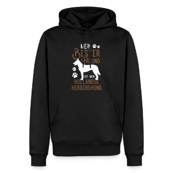 Hollandse Herdershond ist mein bester Freund - Männer Premium Bio Hoodie - Schwarz - Vorne - Nico (187cm)