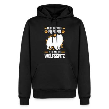 Wolfsspitz ist mein Freund deutscher Spitz Keeshon - Männer Premium Bio Hoodie - Schwarz - Vorne - Nico (187cm)