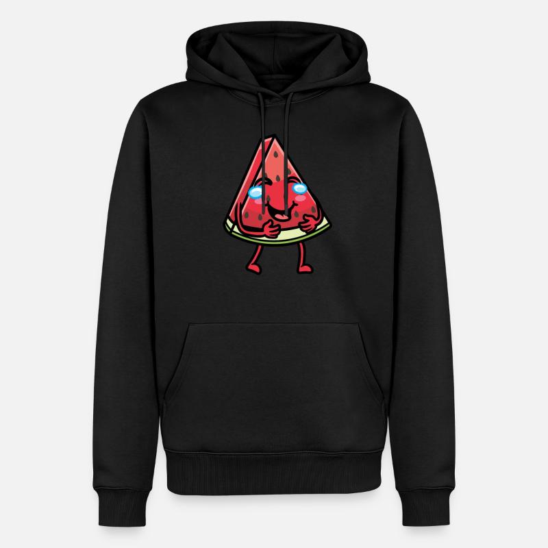 Pastèque riante Émoticône Melon Fruit - Sweat à capuche Premium bio Homme - noir