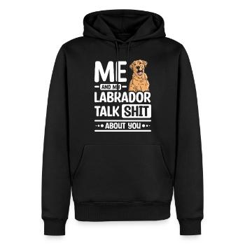 Moi et mon labrador, nous parlons de toi - Sweat à capuche Premium bio Homme - noir - Devant - Nico (187cm)