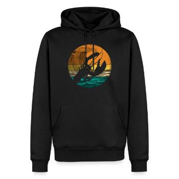 Écrevisse rétro écrevisse écrevisse animal marin - Sweat à capuche Premium bio Homme - noir - Devant - Nico (187cm)