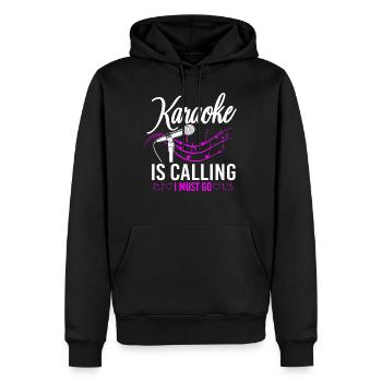 Karaoke Singer Karaoke Is Calling - Männer Premium Bio Hoodie - Schwarz - Vorne - Nico (187cm)