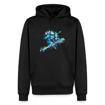Splash Art Sports d’hiver Ski Ski Skis - Sweat à capuche Premium bio Homme - noir - Devant - Nico (187cm)