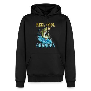 Reel Cool Grandpa Angler Pêche Pêche Pêcheur - Sweat à capuche Premium bio Homme - noir - Devant - Nico (187cm)