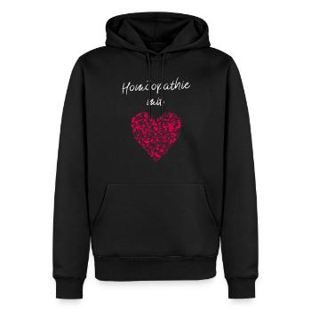 Homöopathie mit Herz Heilkunde Alternative Medizin - Männer Premium Bio Hoodie - Schwarz - Vorne - Nico (187cm)