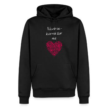 Narbenkorrektur mit Herz Schönheitsklinik Facharzt - Männer Premium Bio Hoodie - Schwarz - Vorne - Nico (187cm)