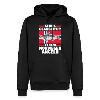 Angeln Angler Fischen Norwegen - Männer Premium Bio Hoodie - Schwarz - Vorne - Nico (187cm)