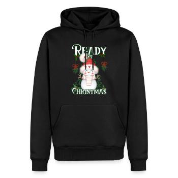 Ready for Christmas - Süßer Schneemann Weihnachten - Männer Premium Bio Hoodie - Schwarz - Vorne - Nico (187cm)