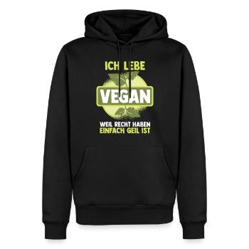 Fleischlos Vegan Pflanzlich Veganer - Männer Premium Bio Hoodie - Schwarz - Vorne - Nico (187cm)
