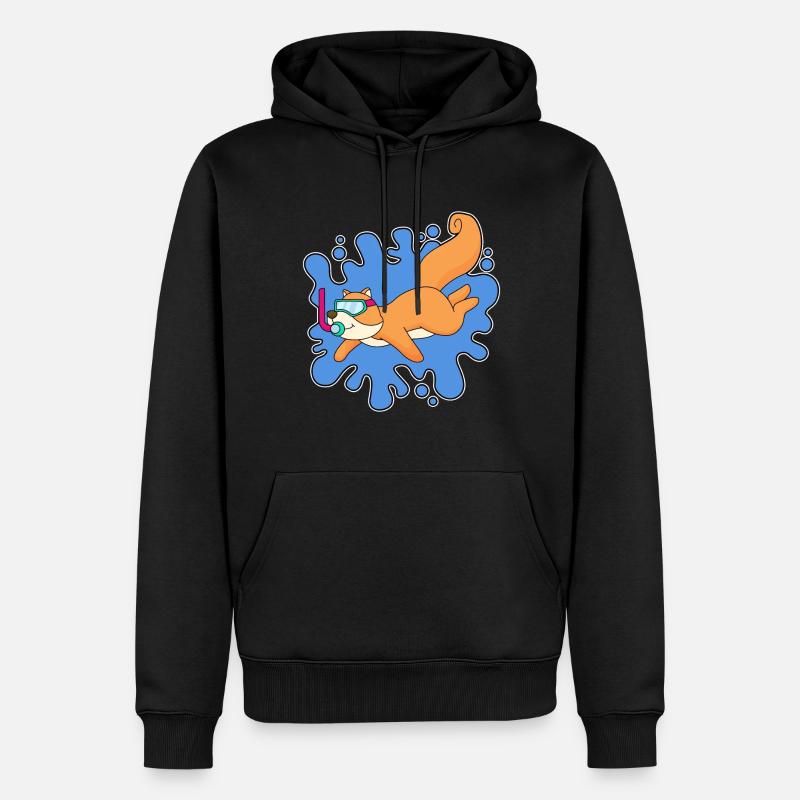 Squirrel Diver Snorkel - Sweat à capuche Premium bio Homme - noir
