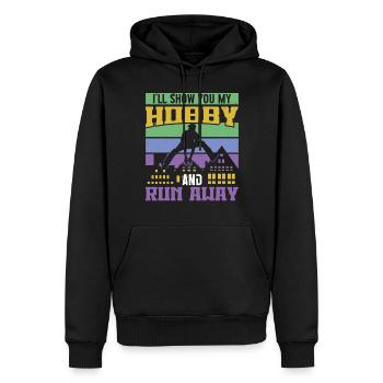 Parkour Show You My Hobby And Run Away Freerunning - Männer Premium Bio Hoodie - Schwarz - Vorne - Nico (187cm)