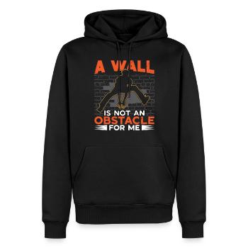 Parkour A Wall Is Not Obstacle For Me Freerunning - Men’s Premium Organic Hoodie - black - Front - Nico (187cm)