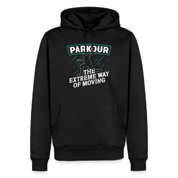 Parkour Extreme Way Of Moving Freerunning Traceur - Men’s Premium Organic Hoodie - black - Front - Nico (187cm)