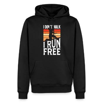 Parkour Je ne marche pas Je cours libre Traceur Freerunning - Sweat à capuche Premium bio Homme - noir - Devant - Nico (187cm)