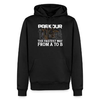 Parkour The Fastest Way From A To B Freerunning - Männer Premium Bio Hoodie - Schwarz - Vorne - Nico (187cm)