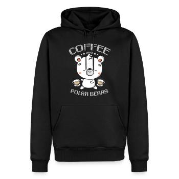 Café et ours polaires Ours polaire Antarctique Arctique - Sweat à capuche Premium bio Homme - noir - Devant - Nico (187cm)