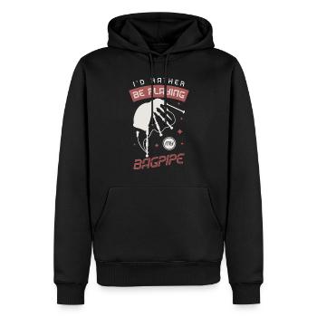 I would rather think - Men’s Premium Organic Hoodie - black - Front - Nico (187cm)
