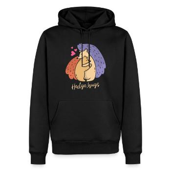 Hedge-hugs Hedgehog Whisperer Spiny - Men’s Premium Organic Hoodie - black - Front - Nico (187cm)