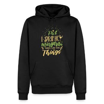 Je bois de la margarita, puis je suis d’accord avec les choses - Sweat à capuche Premium bio Homme - noir - Devant - Nico (187cm)