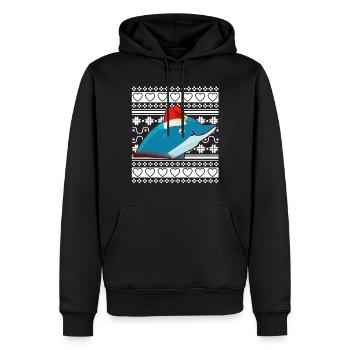 Moche pull de Noël Tshirt dauphin de Noël - Sweat à capuche Premium bio Homme - noir - Devant - Nico (187cm)