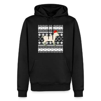 Moche pull de Noël Tshirt Chèvre de Noël - Sweat à capuche Premium bio Homme - noir - Devant - Nico (187cm)