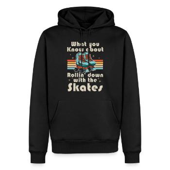 Inline Skate Cadeau Rollskates Roller 70s - Sweat à capuche Premium bio Homme - noir - Devant - Nico (187cm)