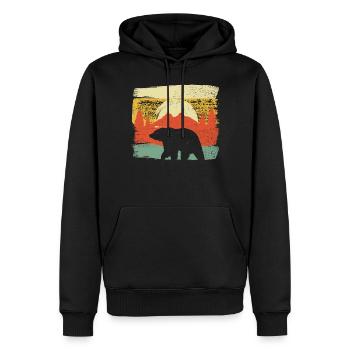 Bear Bear Hunting Retro Vintage Huntsman - Men’s Premium Organic Hoodie - black - Front - Nico (187cm)