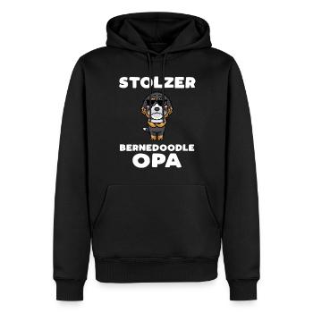 Bernedoodle Opa Hund Mit Sonnenbrille - Männer Premium Bio Hoodie - Schwarz - Vorne - Nico (187cm)