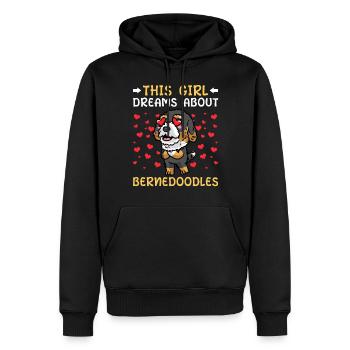 Bernedoodle Chien - Sweat à capuche Premium bio Homme - noir - Devant - Nico (187cm)