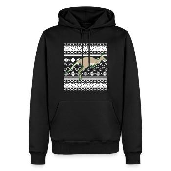 Ugly Christmas Sweater Christmas Kangaroo - Men’s Premium Organic Hoodie - black - Front - Nico (187cm)